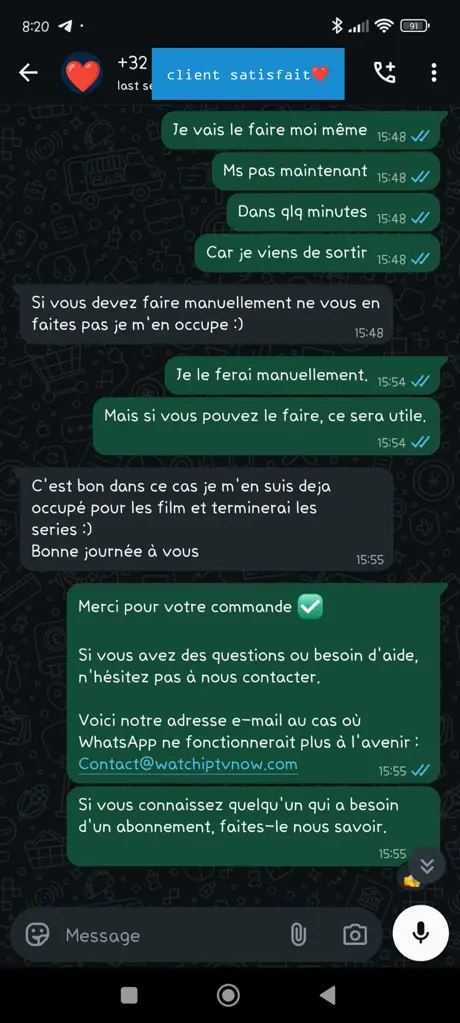 Avis client
