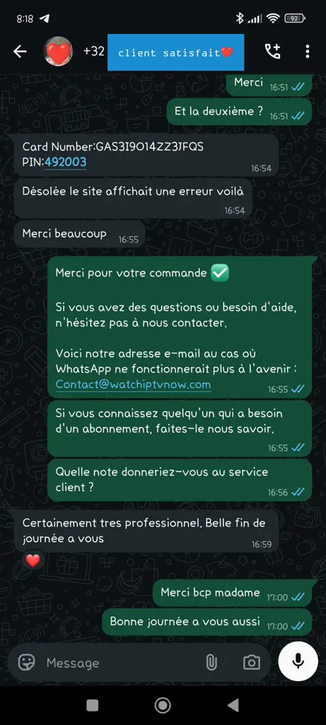 Avis client