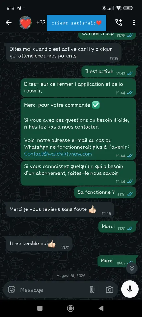 Avis client