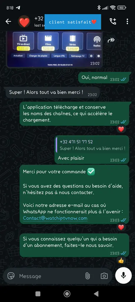 Avis client